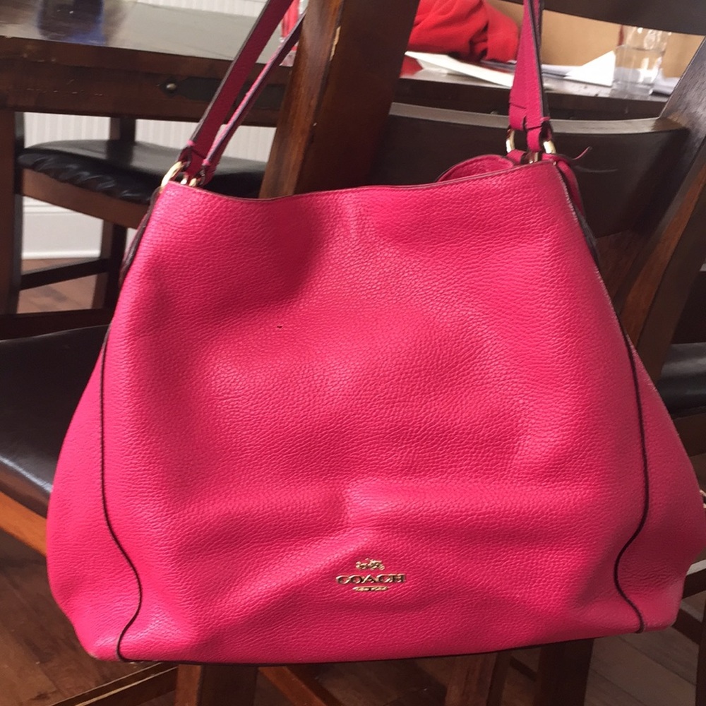 Coach Edie Shoulder bag in polished pebble leather